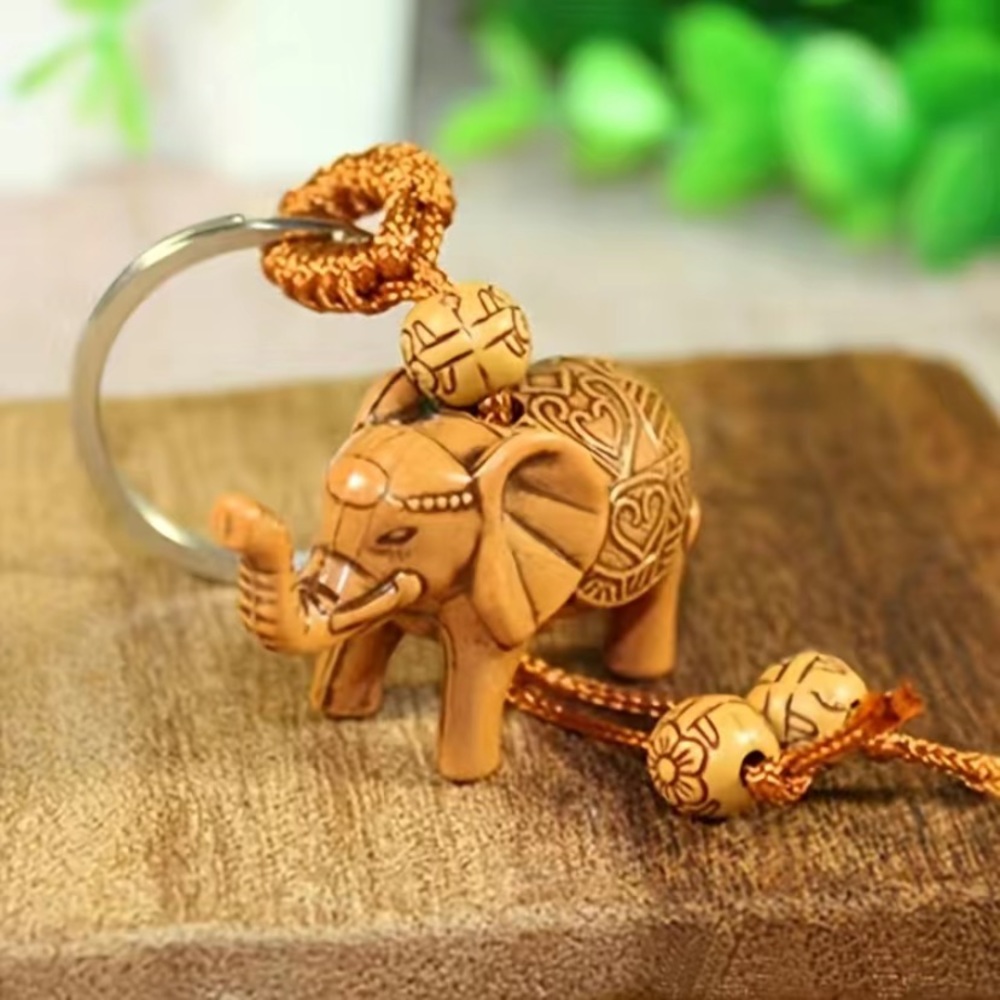 Rope buckle 3 dimensional elephant key chain